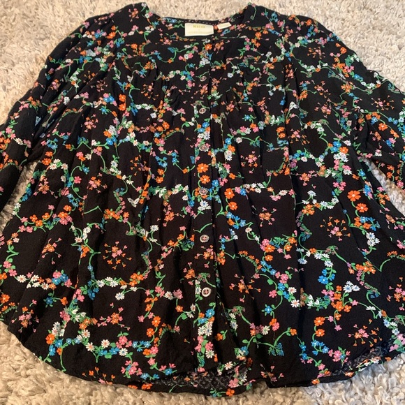 Maeve By Anthropologie Floral Peasant Button Up Blouse Women’s Size XL - Picture 5 of 9